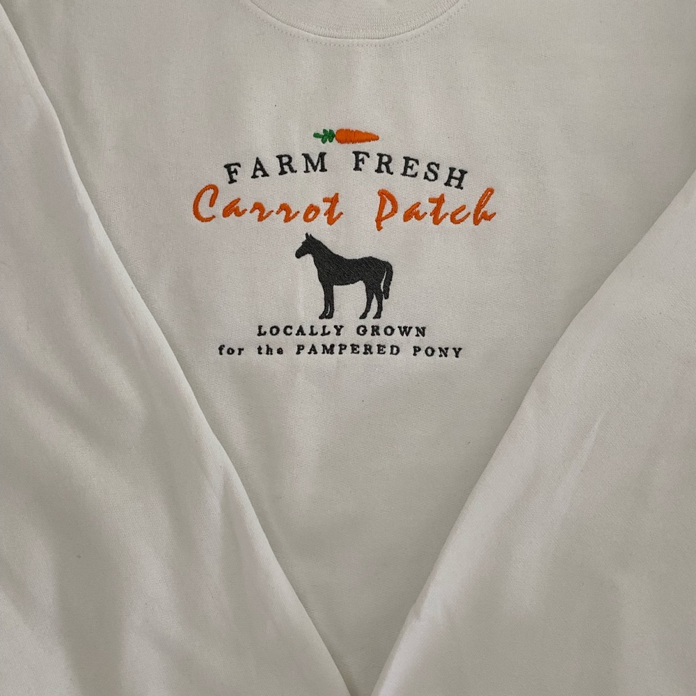 Pampered Pony’s Carrot Patch Embroidered Sweatshirt - Picture 2 of 3